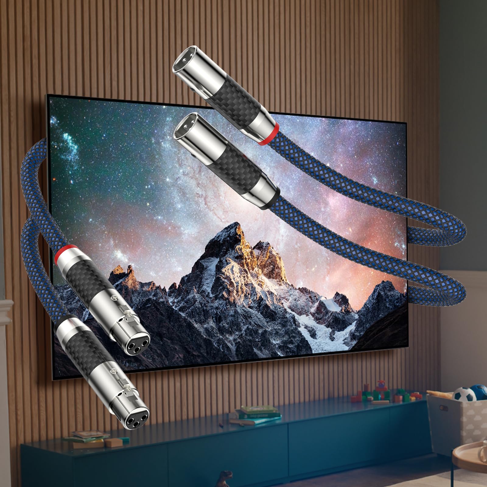 Tertullus High End XLR Kabel Audiokabel 1.5m XLR Stecker auf Buchse hifi Versilbert OFC xlr Stereo Kabel für CD, Power Amplifier, Monitorlautsprecher, Kopfhörer Verstärker