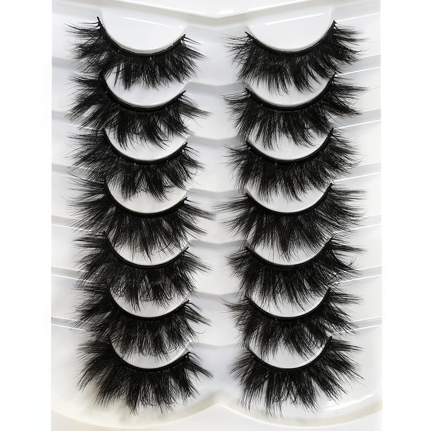 Pooplunch Faux Mink Lashes Dramatic 20MM False Eyelashes 7 Pairs Pack Fluffy 8D Thick Long Fake Eye Lashes Multipack