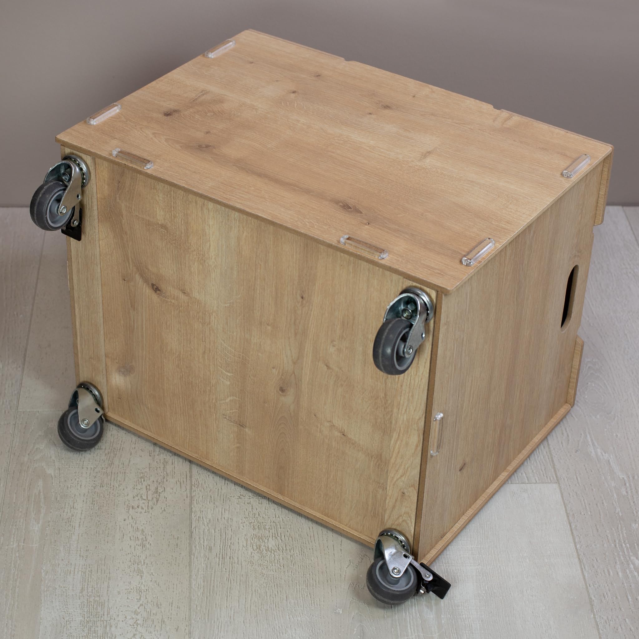 Striefchen® Personalisierte clipfritz Aufbewahrungskiste mit Rollen – Rollbox aus Holz personalisiert mit Name – Spielzeugkiste für Kinderzimmer