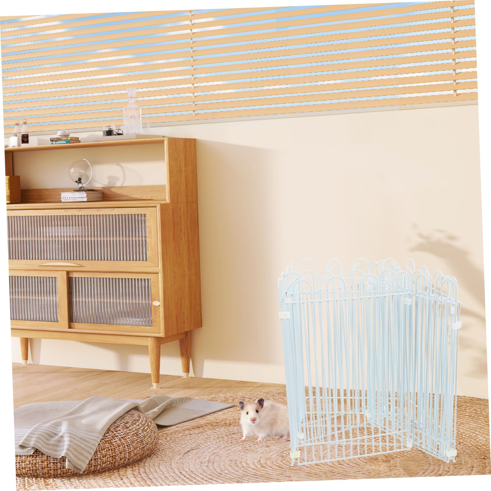 Recinto Pannelli e Bianco per Domestici Piccoli Animali in Ferro Plastica Facili da Montare per Conigli e Porcellini D'india, Uso Interno ed Esterno