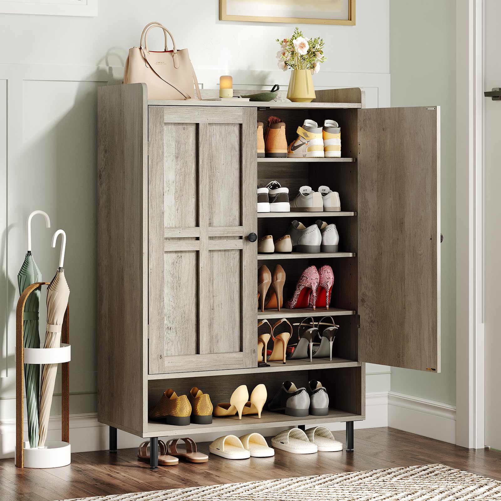 ONBRILL 6-Tier Gray Cabinet