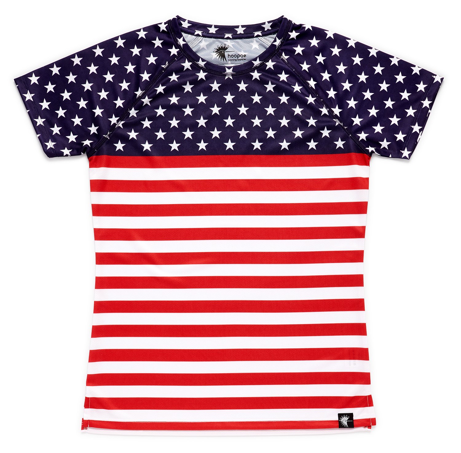 hoopoe running apparel United States Flag Frauen T-Shirt, Kurzarm, Laufen, Gym #StarsAndStripes Größe S