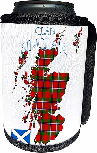 3dRose Outline of Scotland with the Sinclair clan family... - Can Cooler Bottle Wrap (cc-380168-1)