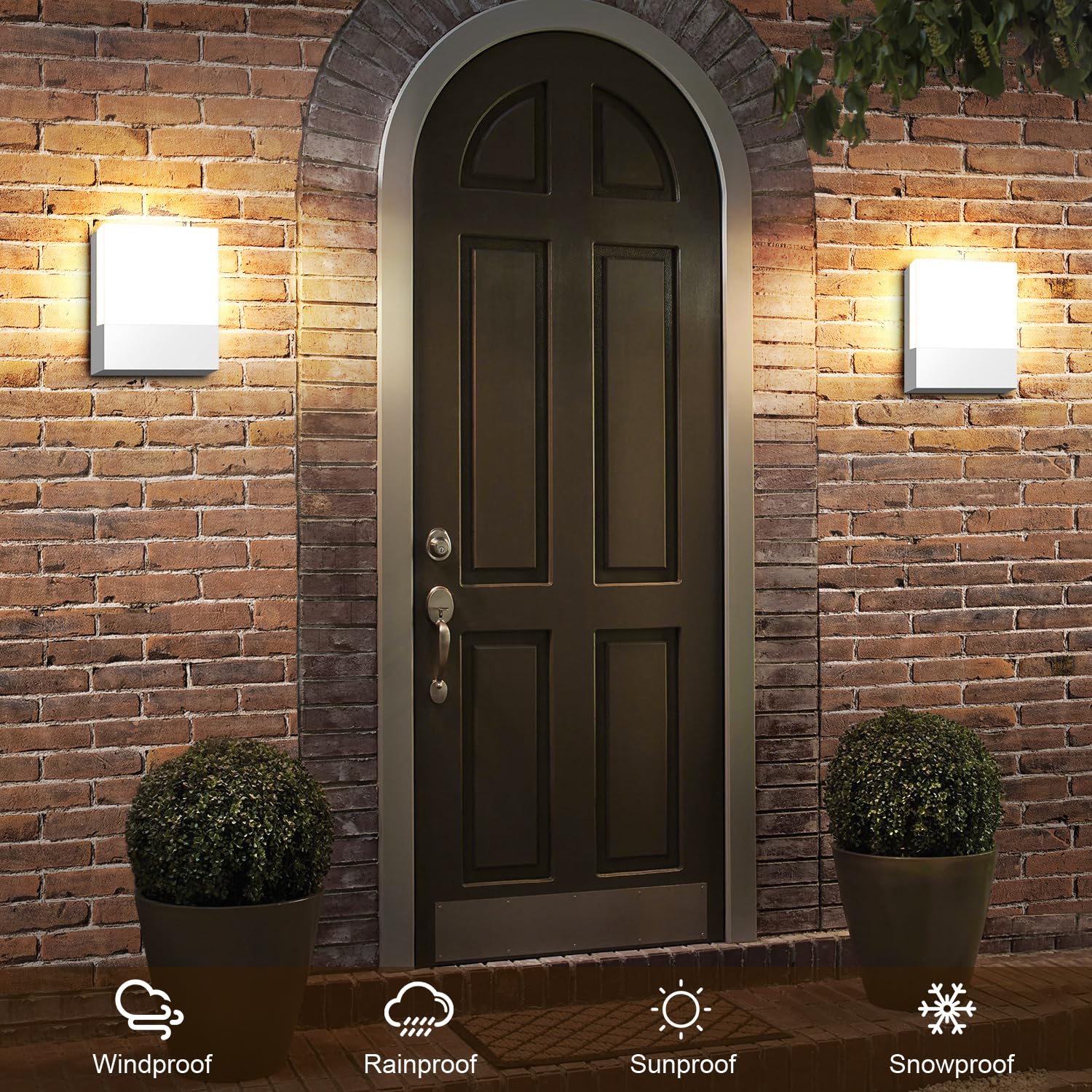 Kingwen 2 Pezzi Applique da Parete Interno Moderno 15W Aapplique da Esterno 3000K Bianco Caldo Applique da Parete IP65 Impermeabile
