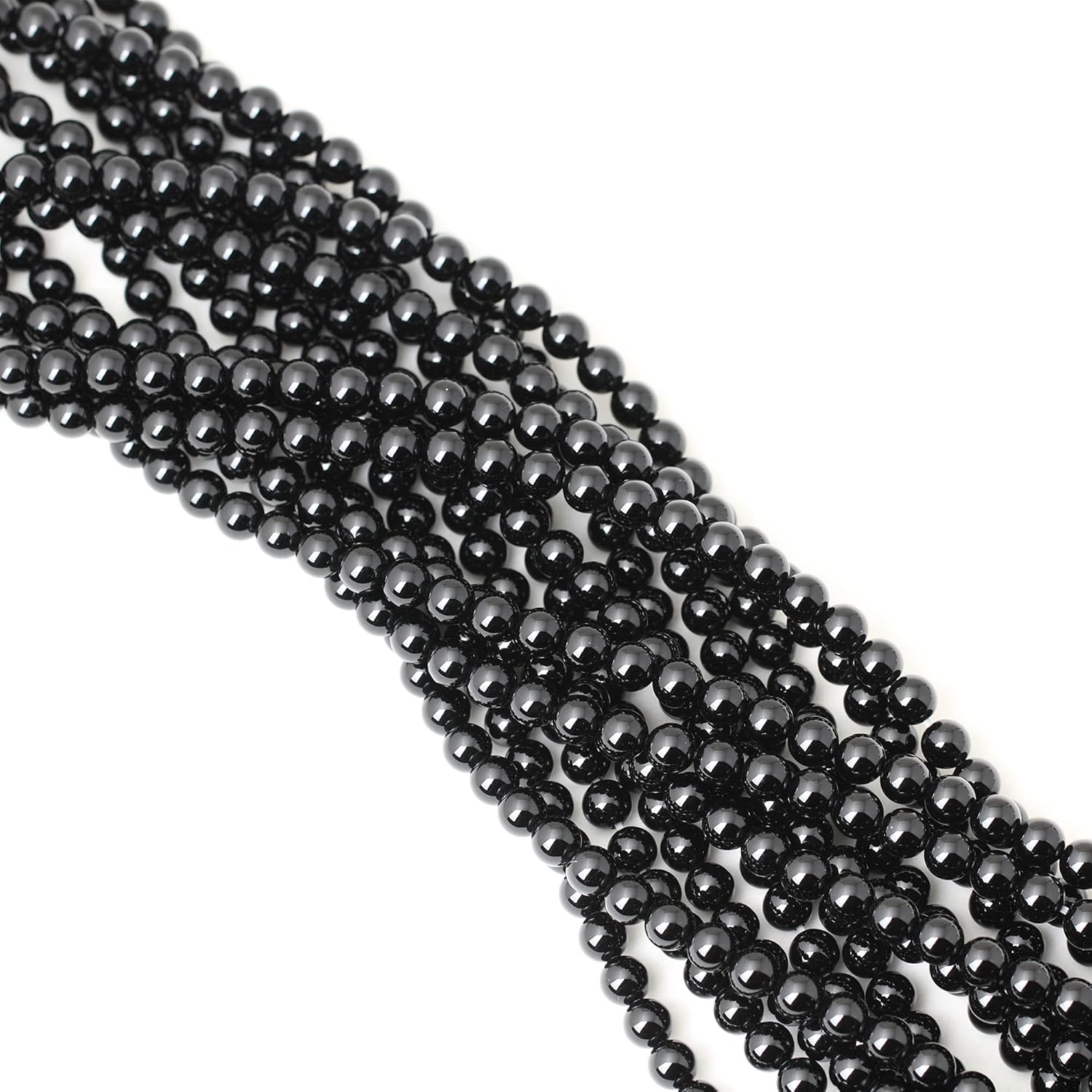 60PCS 6mm Black Smooth Polish Onyx Agate Gemstone Round Loose Beads for Jewelry Making 1 Strand 15" - Image 4