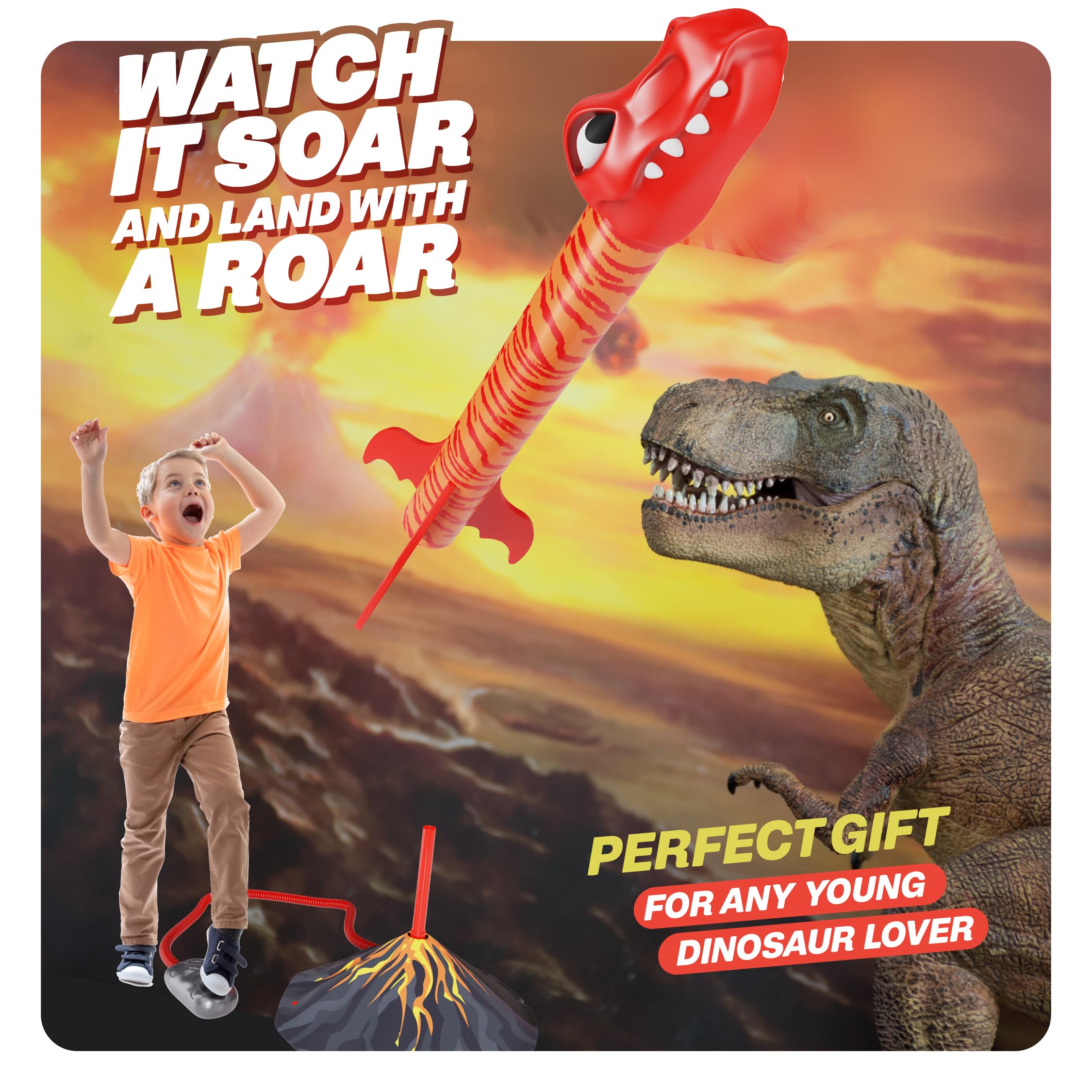 Ninja Blast Dinosaur Toy Rocket Launcher for Kids Toys for Kids 3-5 5-7 4-6 - Outdoor Toys for Kid Ages 4-8 - 3 4 Year Old Boy Birthday Gift - Gifts for Boys Age 3 4 5 6 Years Toy for Toddlers