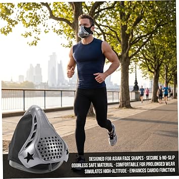 Altitude Training Mask, Adjustable Training Mask High Altitude Breathing Trainer for Cardio & Fitness, Gym, Running, One Size