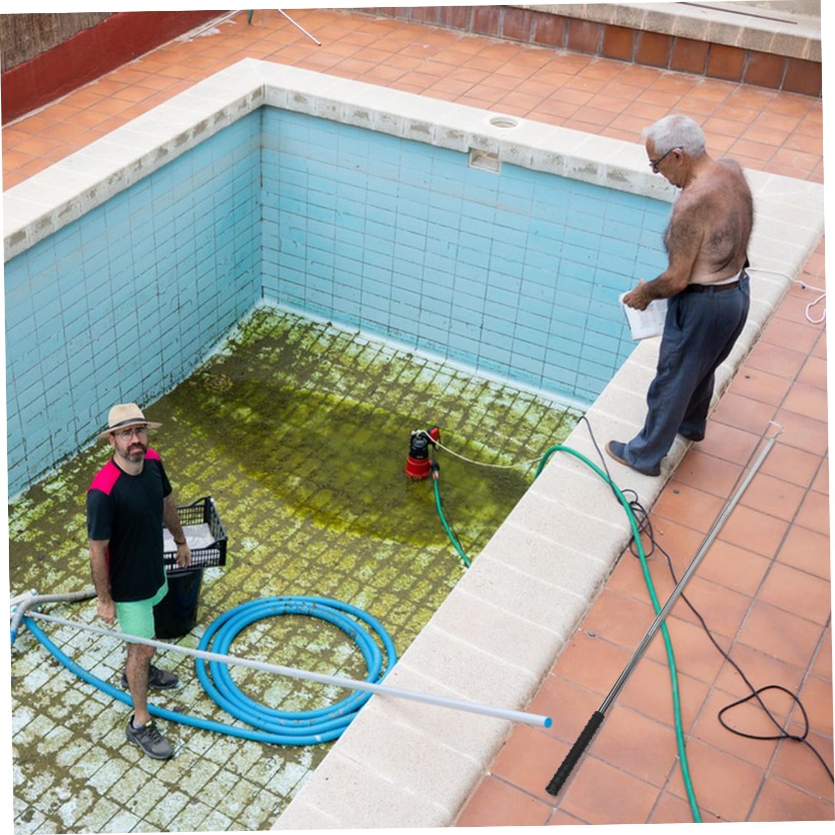 Crochet pour Panier D’écumoire de Piscine en Acier Inoxydable, Argenté