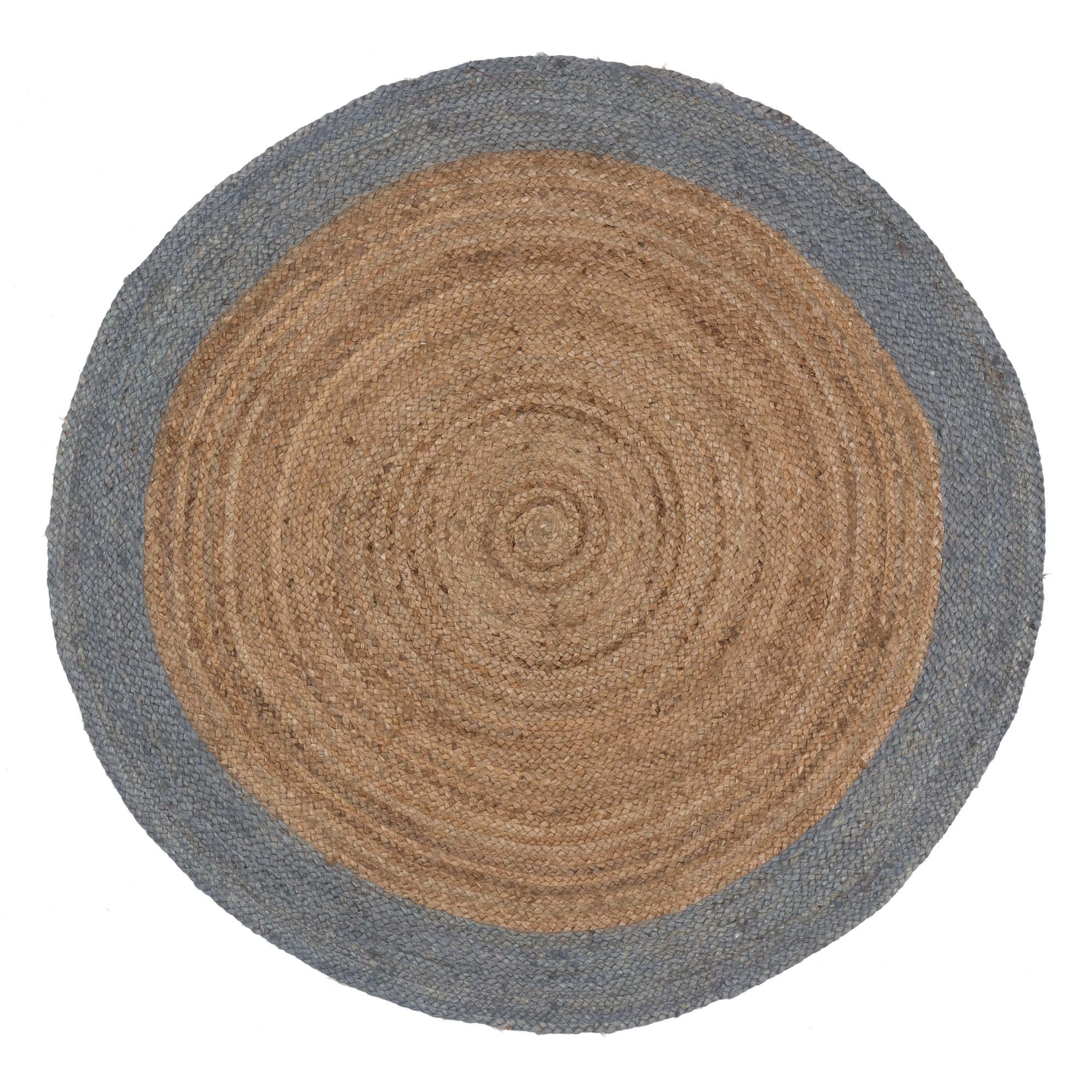 URBANARA Rug - Nandi - Natural & Light Grey Blue - 78"
