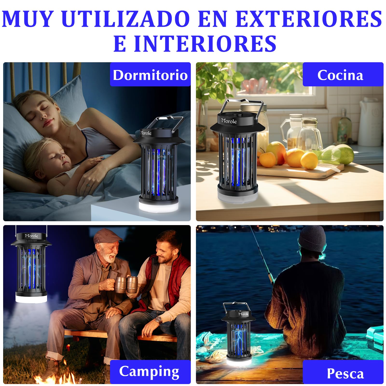 Lampara Antimosquitos USB con IluminacióN Led, Atrapa Moscas Antimosquitos Electrico PortáTil, Ideal para Uso en Interiores y Exteriores