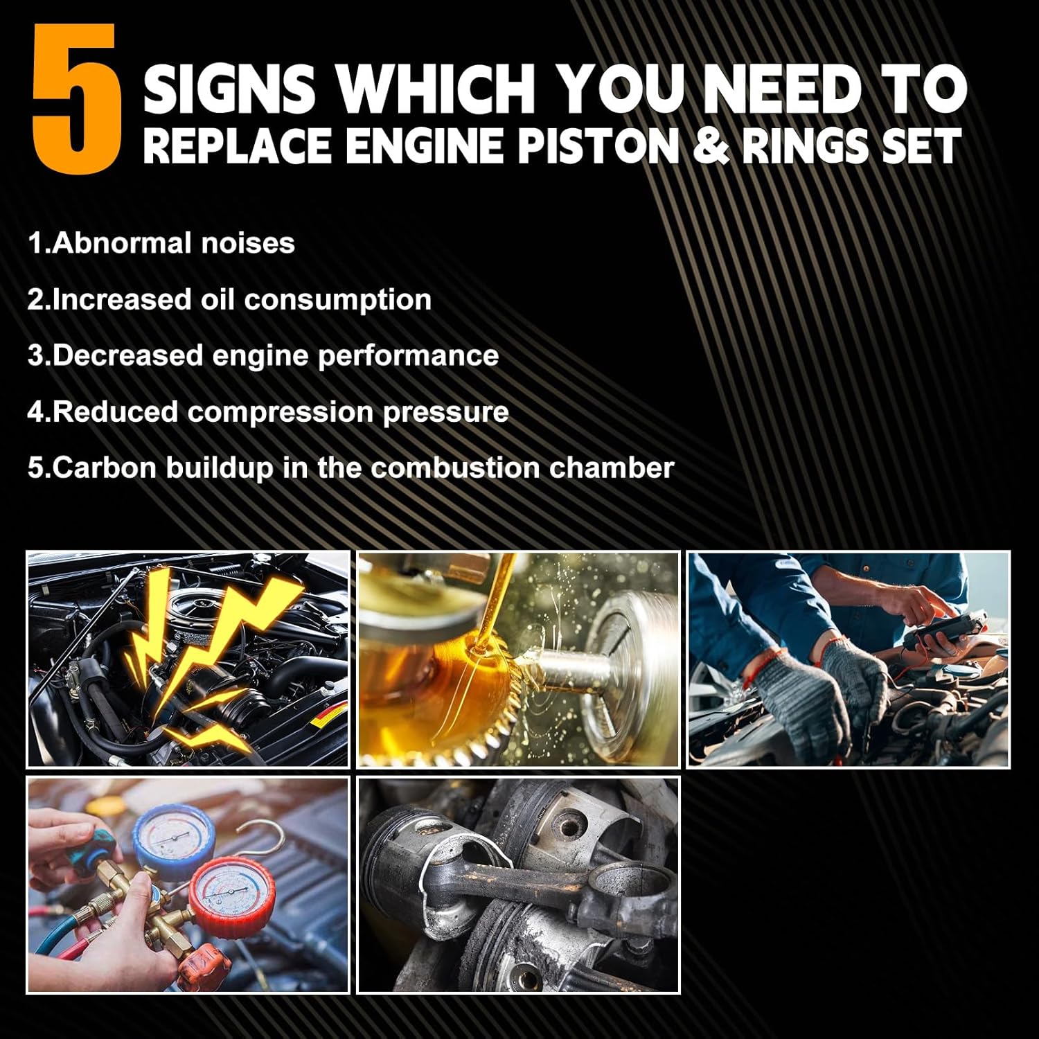 PANGOLIN EA888 Piston Rings Set (Piston Pin 23mm) for VW GTI Tiguan A5 2.0TFSI CAEB Aftermarket Parts