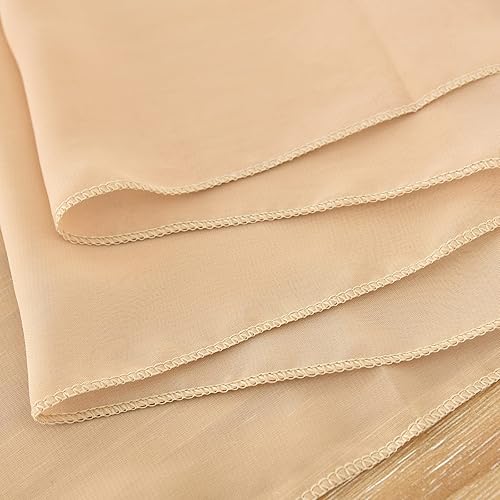 Miniatura 7 de DOLOPL Paquete de 2 caminos de mesa de gasa color melocotón champán de 10 pies, camino de mesa de boda transparente de 29 x 120 pulgadas, camino de