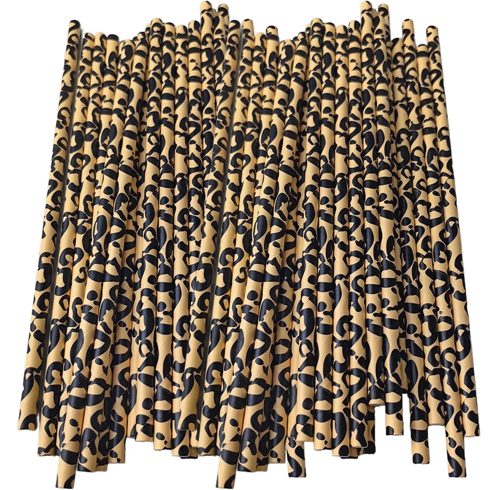 Papierowe słomki do picia 300 sztuk Leopard papierowe słomki 20cm słomki do picia Safari impreza tematyczna zwierząt upominki na przyjęcie urodzinowe(Deep Sapphire)
