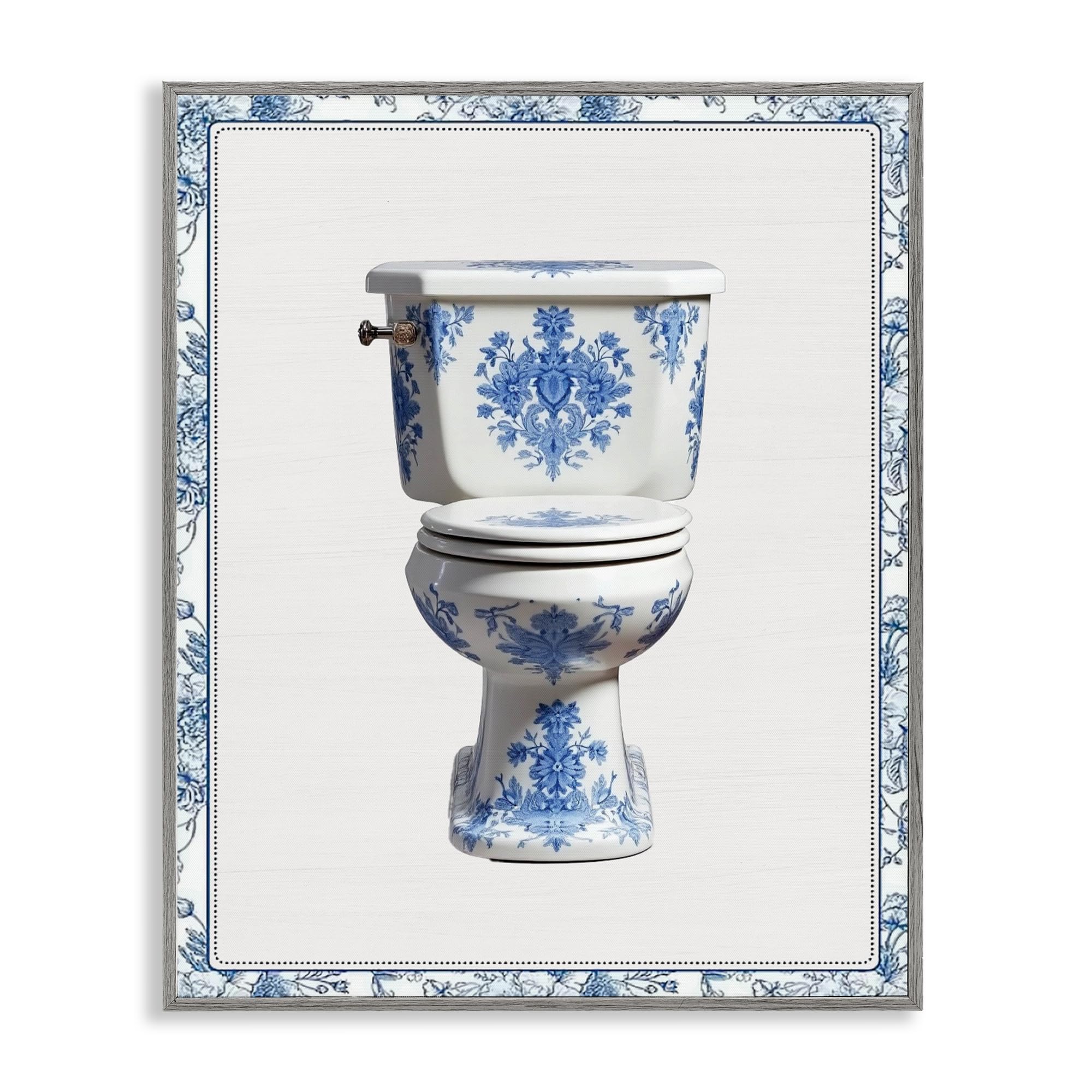 'Vintage Chinoiserie Toilet'| Framed Giclee Art