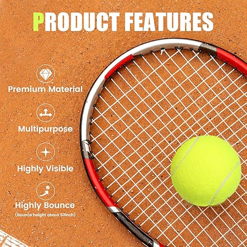 Miniatura 4 de 3040 Pack Training Tennis Balls, Pet Dog Playing Balls, Practice Tennis Balls with Mesh Bag for Transport and Beginner Training