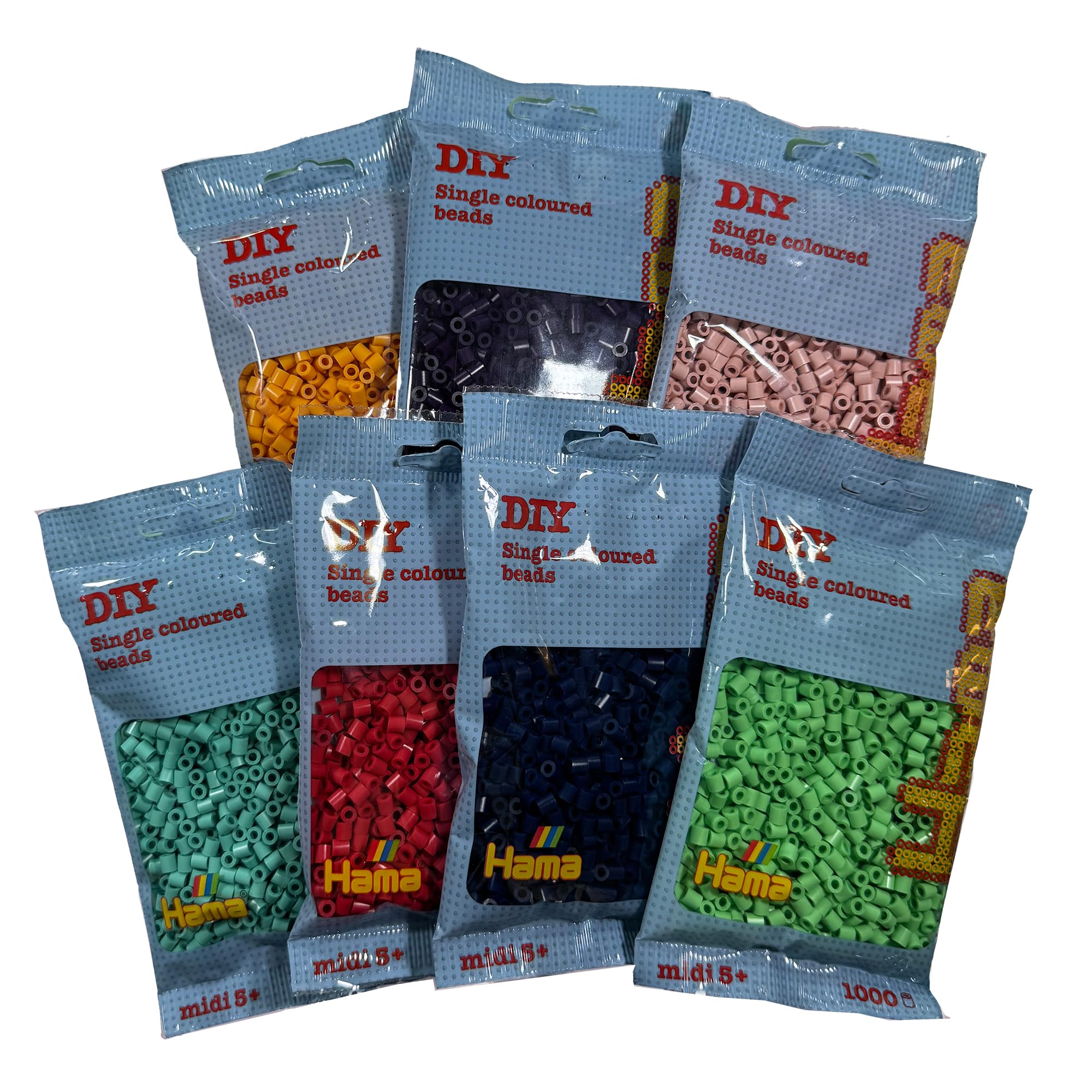 Hama Perles Midi 5 Mm – Sachet 7 000 Perles En 7 Couleurs Tendance – Bricolage Créatif – Dès 5 Ans – Sans BPA