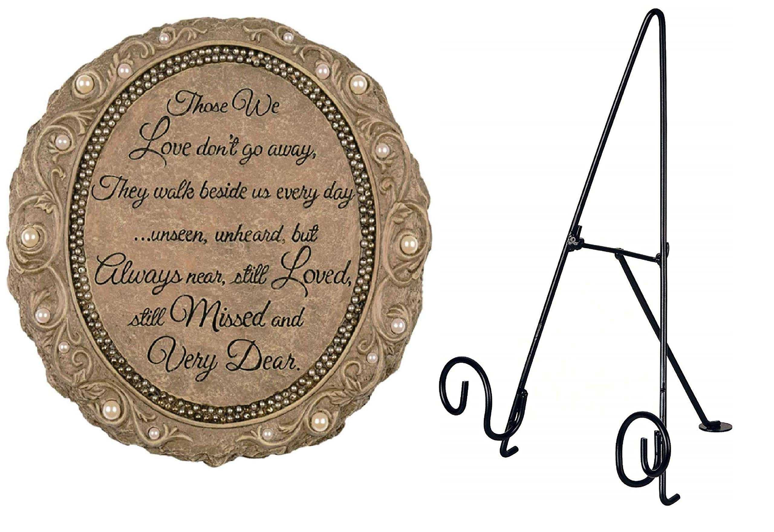 Remembrance Garden Memorial Stepping Stones with Custom Display Easel Stand-Grief Gifts in Memory of Loved Ones Memorials