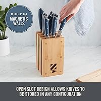 Vista 4 de DASH Zakarian by DASH - Bloque magnético de cuchillos de bambú para sostener y exhibir cuchillos