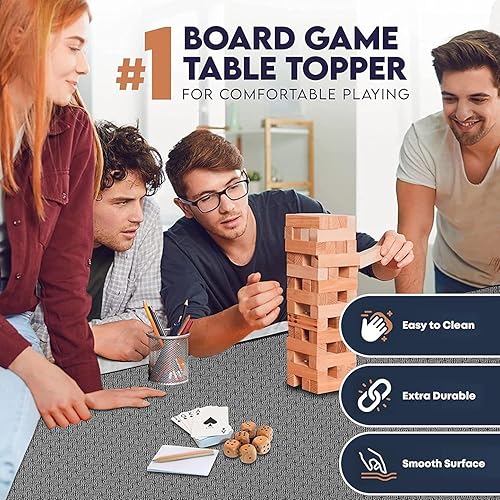 Miniatura 79 de Tapete de juego de mesa de 42 x 66 pulgadas, tapete Mahjong para mesa con bolsa de transporte, tapete de juego de neopreno antideslizante, cubierta