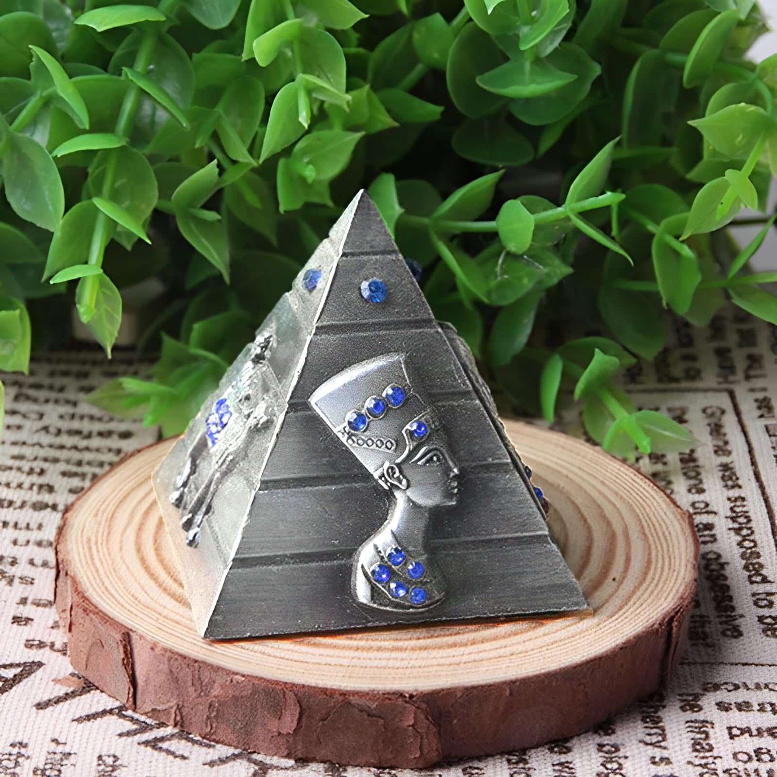 Guador Pyramide Égyptienne En Bronze Vintage - Lot De 3 Pièces Statue Déco Bureau, Ornement Maison Souvenir Cadeau (Rouge Cuivré)