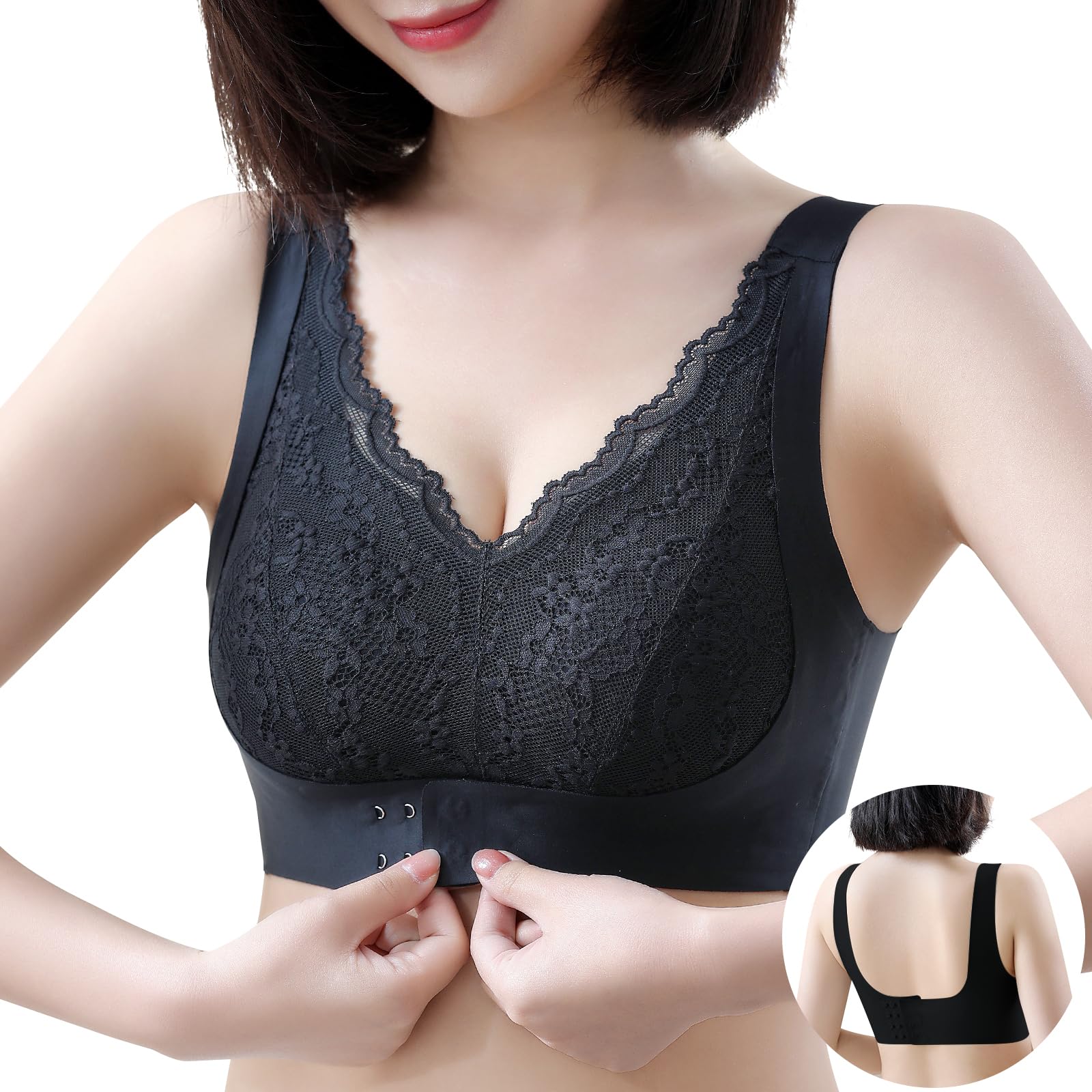 Wireless Bra, Night Bra, Gravity Control, Front and Back Hook Type, Increases Bust, Non-Stress, Instant Cleavage Makeup, Seamless Bra, Seamless Bra, No Sewing, No Tightness, High Side Design-image-17
