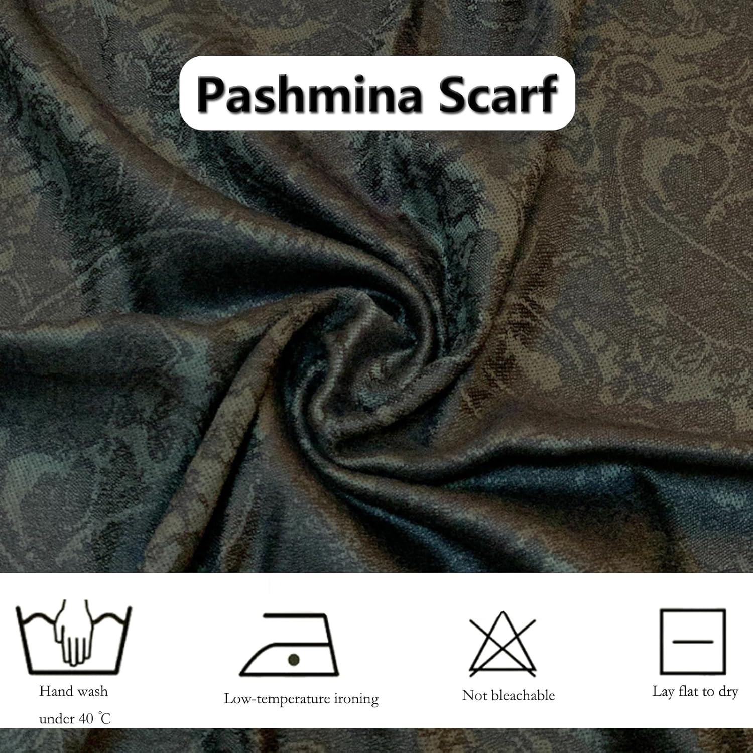 Pashmina Shawls and Wraps w/Fringe Two Tone Vintage Jacquard Paisley Rave Scarf for Weddings Festival - Image 5
