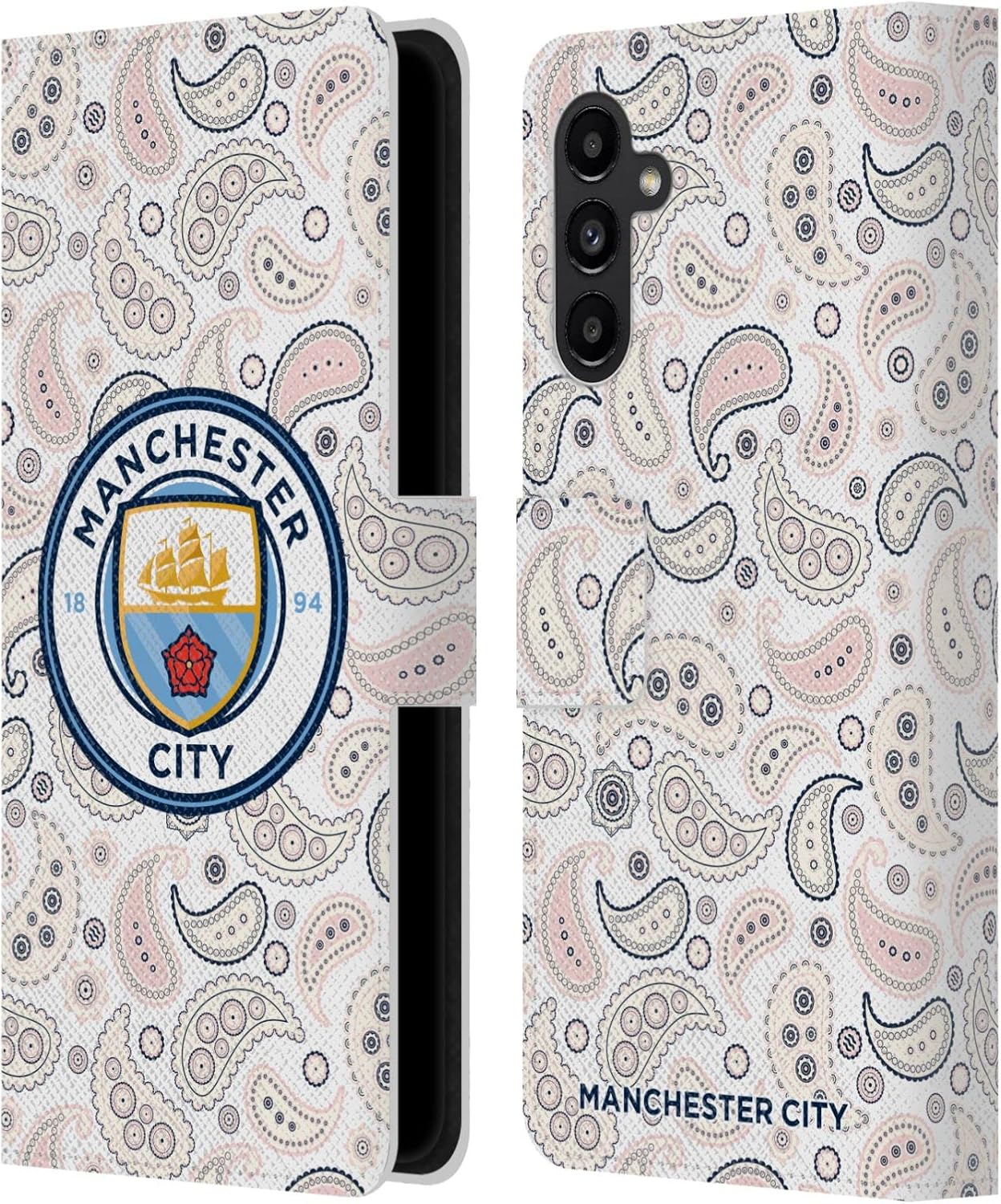 Head Case Designs Officially Licensed Manchester City Man City FC Home Goalkeeper 2020/21 Badge Kit Leather Wallet Case Compatible with Samsung Galaxy A13 5G (2021)