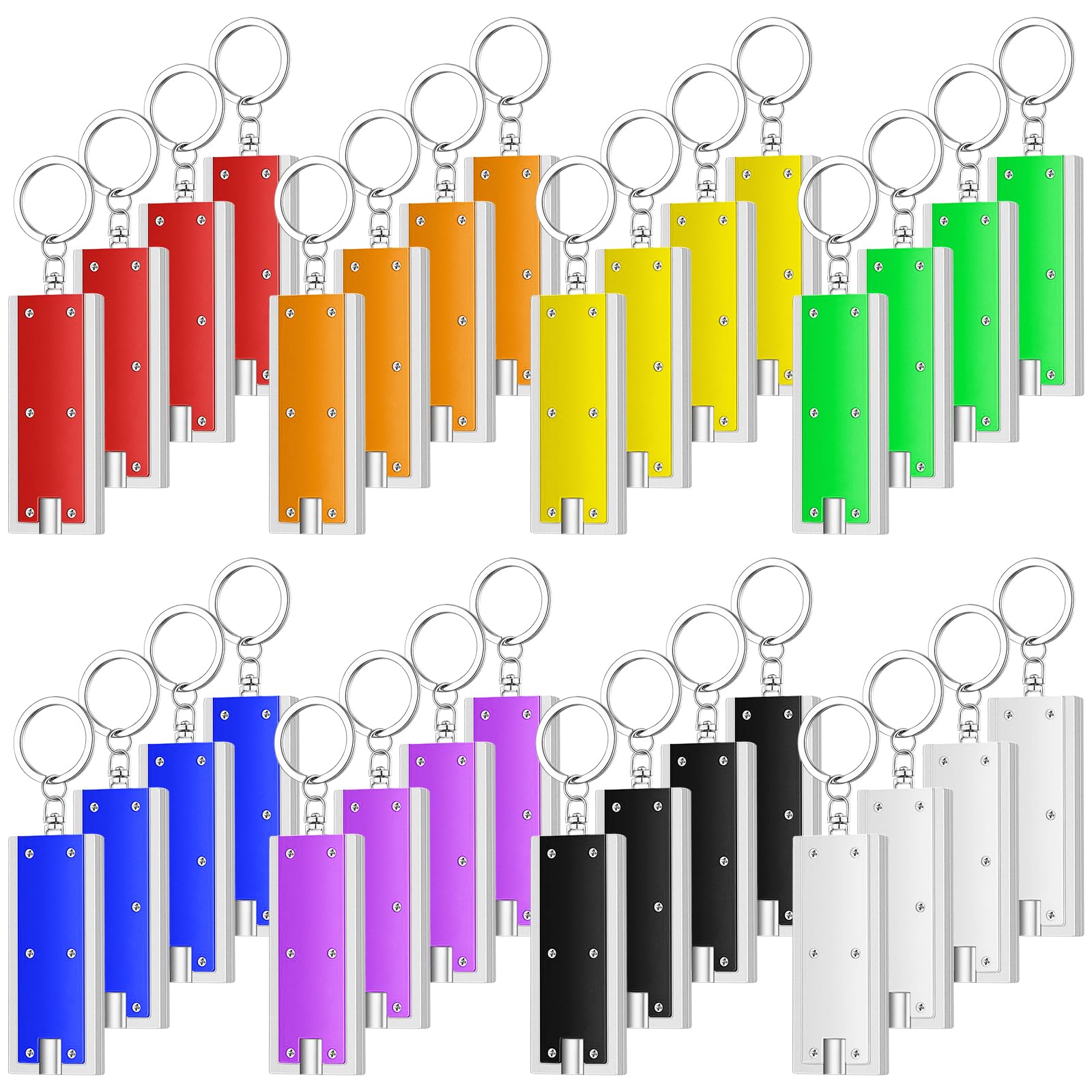 Mini Keychain Flashlights - 50 Pack, LED Camping Lights -10