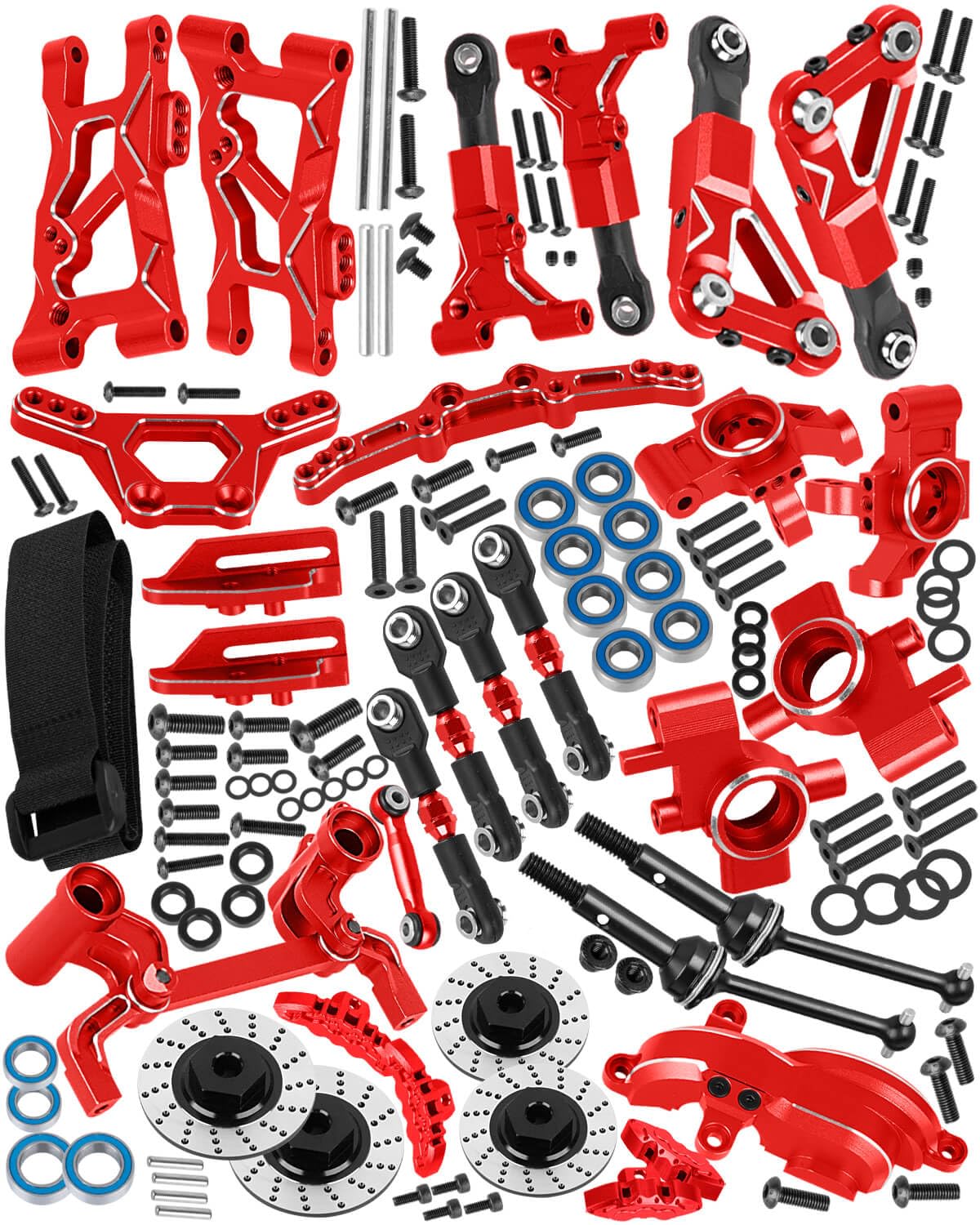 RC Alloy Upgrades Part for 1/10 4-TEC Drift Ford Mustang Rear Wheel Drive ON-Road Drift RC Car #105237-4,RC Drive Shaft Axles CVD Suspension Arm Caster Block Steering Blocks,Navy Blue