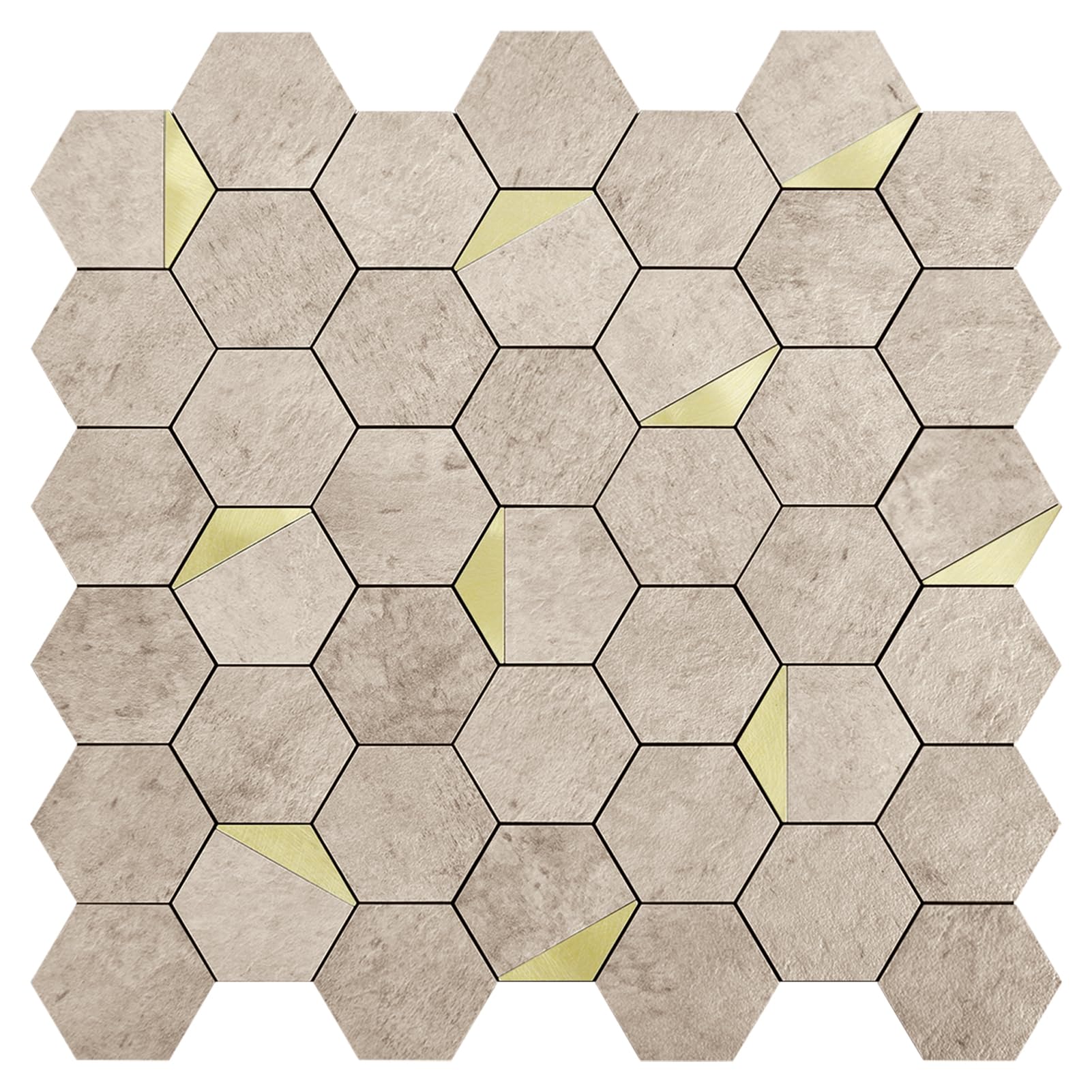 Art3d 10-Sheet Peel and Stick Backsplash for Kitchen Decor, Self-Adhesive Tile Hexagon Mosaic Tiles