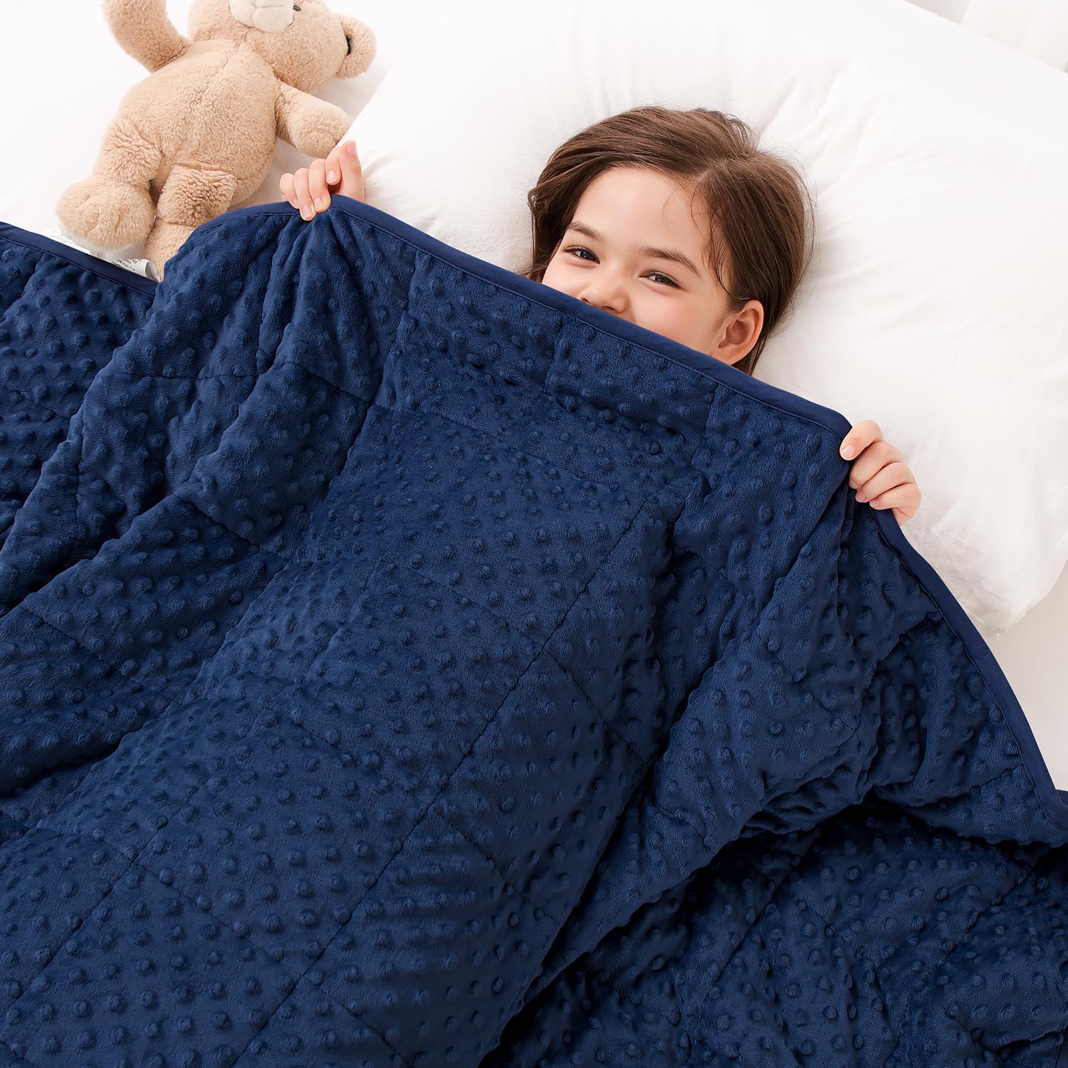 Kivik 5lbs Weighted Blanket, Cooling Soft Minky Dot Heavy Blankets, 36"x48"