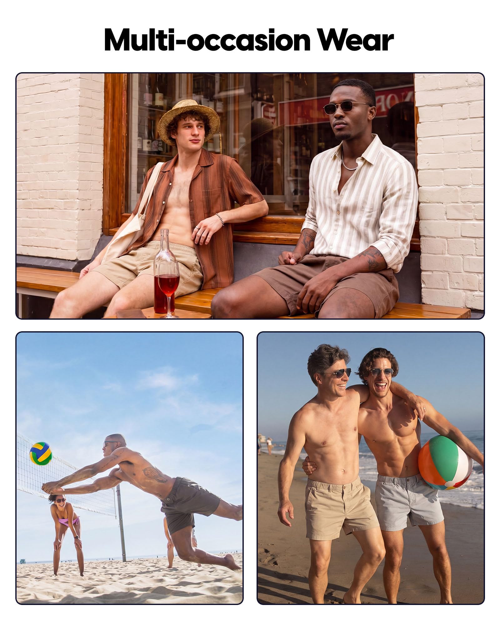 maamgic Badehose für Herren, Badeshorts, Strand-Shorts, Schwimmanzug zum Schwimmen, schnelltrocknend, für den Urlaub, 54