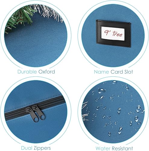 Miniatura 8 de StorageBud Paquete de 1 bolsa de almacenamiento para árbol de Navidad, se adapta a árboles artificiales desmontados de hasta 9 pies de alto con asas