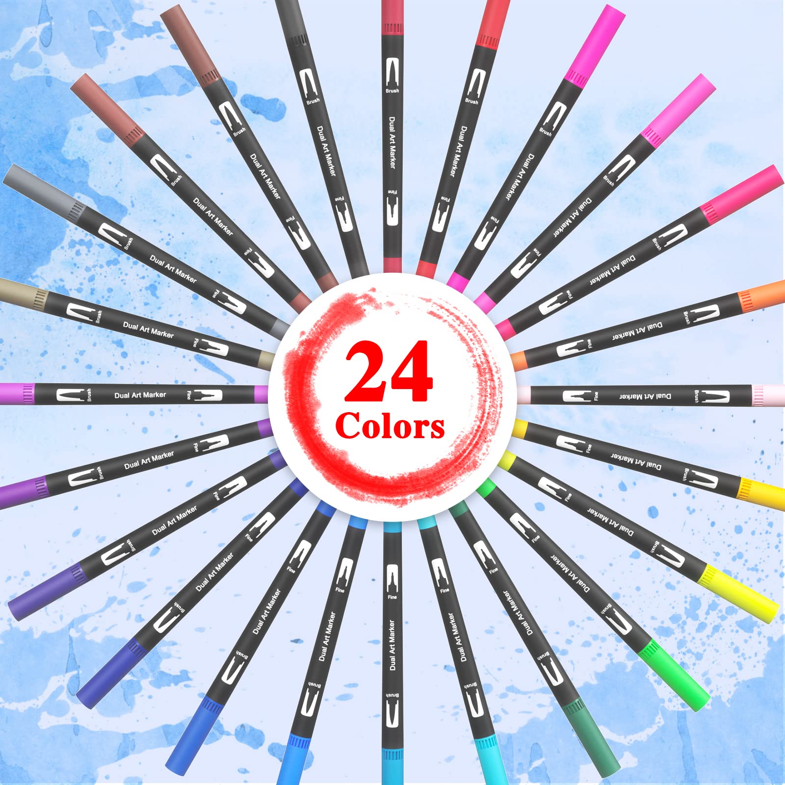 Sonlaryin Dual Brush Pen Set, Pinselstifte 132, Fineliner Set, Filzstifte Dicke und Dünne für