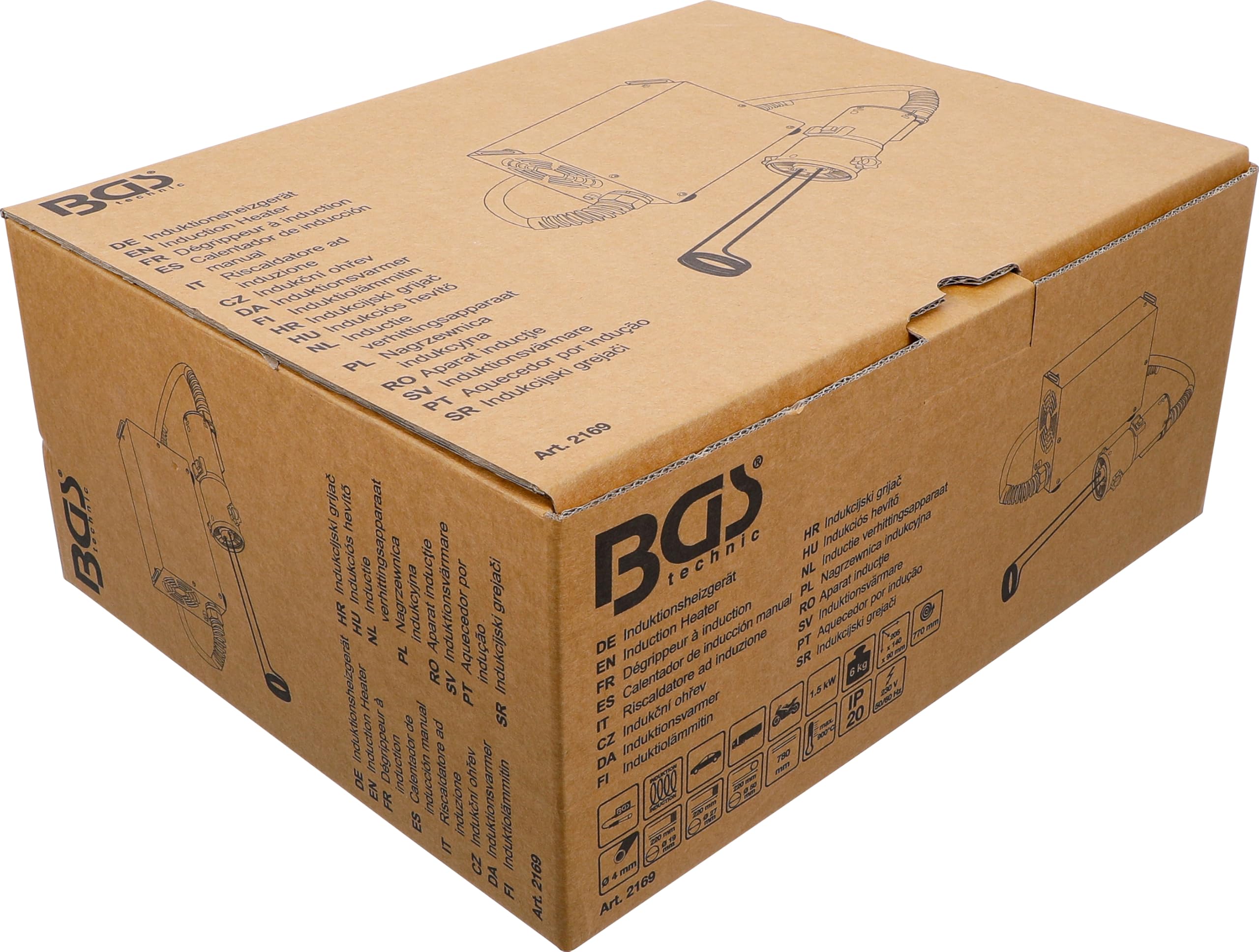 BGS 2169 | Riscaldatore ad induzione | 1,5 kW | 4 bobine a induzione, 19 mm, 27 mm, 50 mm, bobina senza forma 800 mm, per viti, dadi, cuscinetti