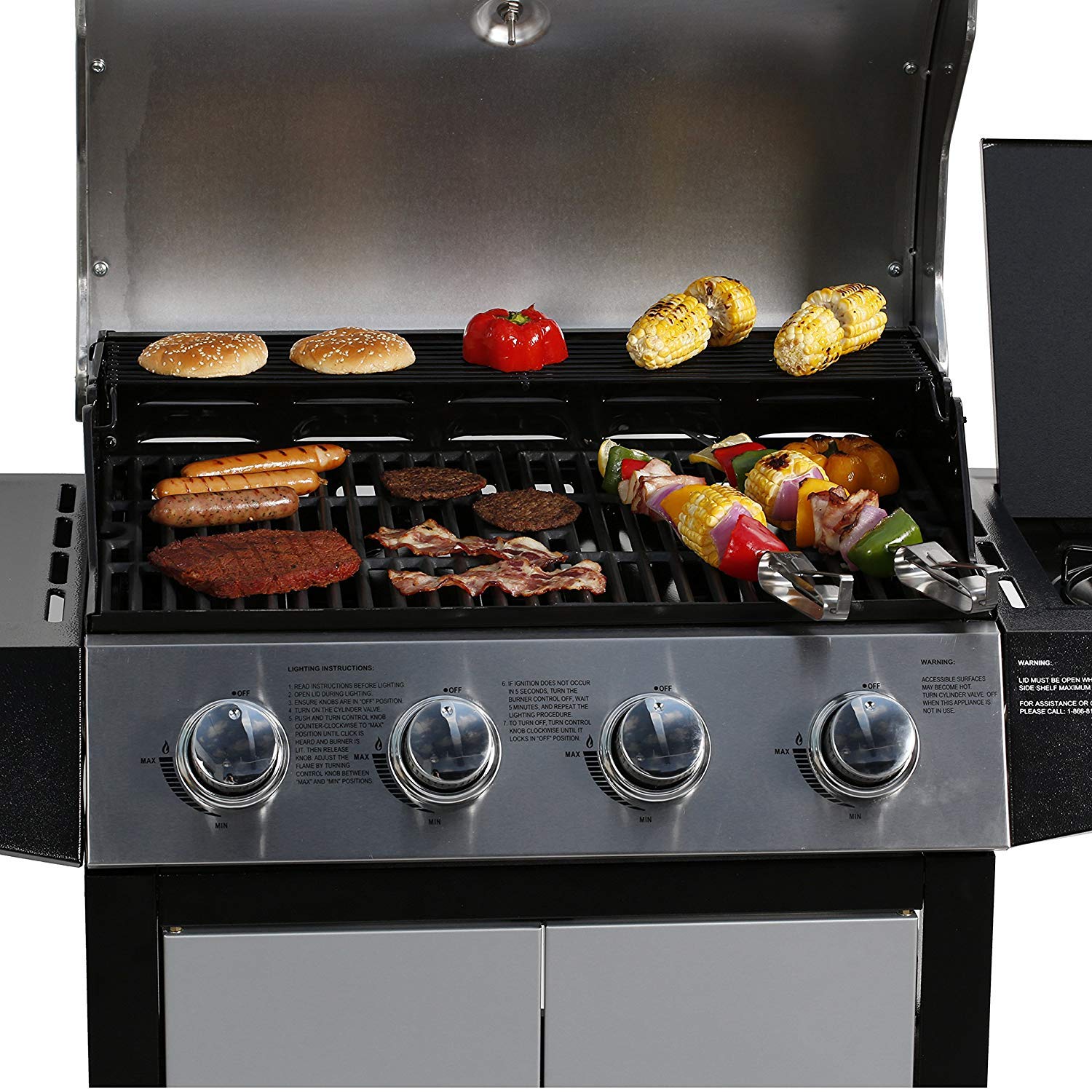 Amazon | MASTER COOK 4バーナーガスグリルキャビネット 液体プロパン