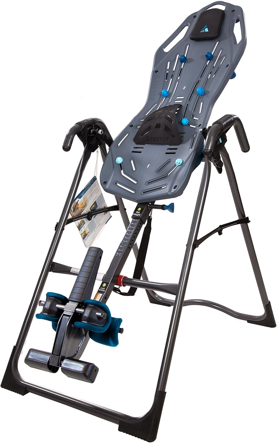 Teeter FitSpine X2 Inversion Table, Decompression Surface for Full-Body Stretch, Easy-Reach Ankle Lock, Integrated Accessories, UL Safety Certified, Heavy-Duty 300 lb Capacity