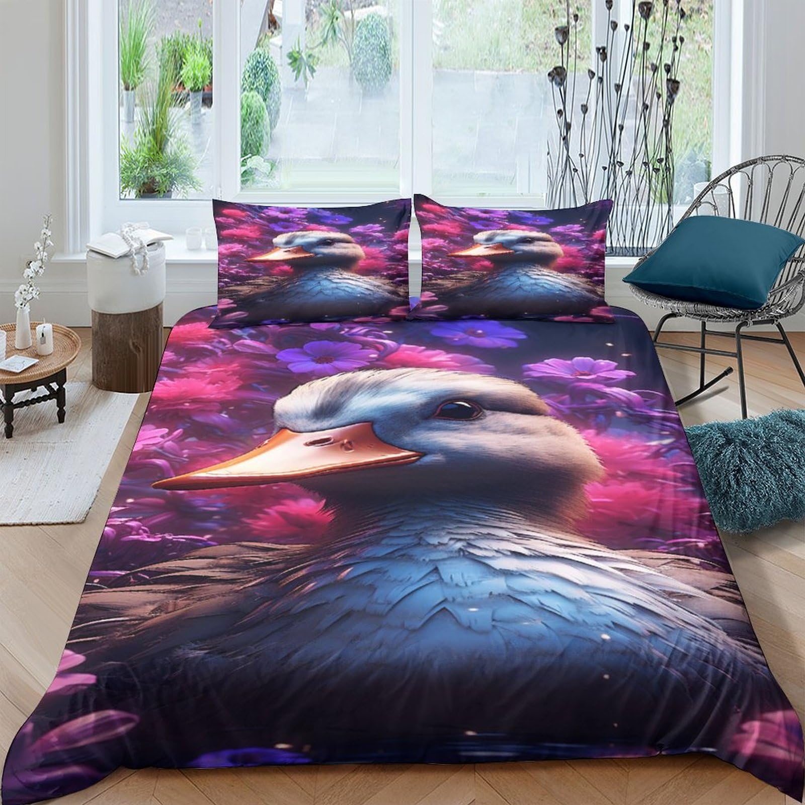 Housse de couette oie IOFEER parure de lit microfibre king de luxe