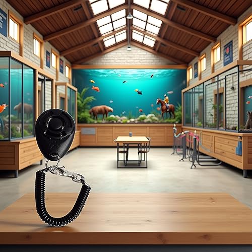 Miniatura 3 de Jowxsx Clicker de entrenamiento para perros negros con correa de muñeca, resistente y ligero, para entrenamiento de mascotas, para gatos, cachorros,