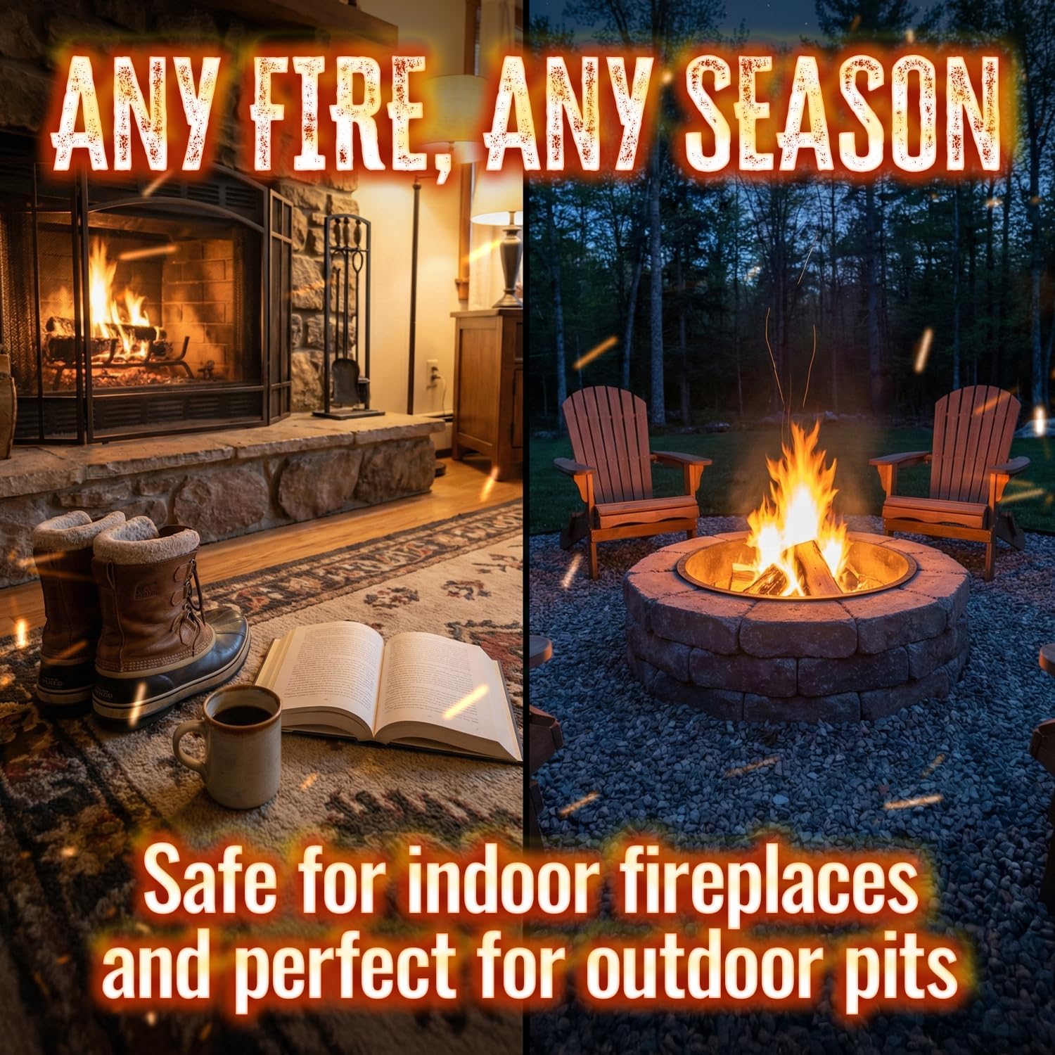 Rancho Viejo Wood Logs – 100% Natural Hardwood Firewood for Grilling, Indoor Fireplaces, Outdoor Campfires & Wood Stoves – Long Burn Time, Low Smoke & Chemical-Free Fire Logs, 9.9 lb, 1-Pack