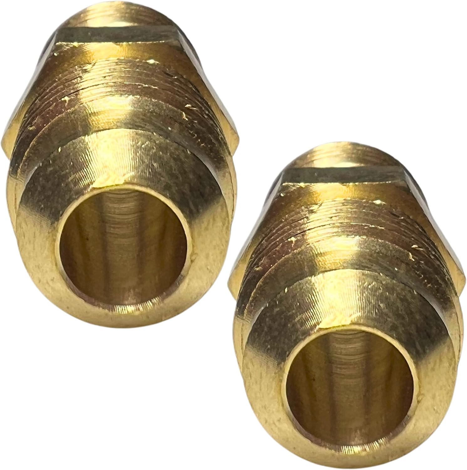 2pcs 1/4 Inch x 1/4 Inch Male Flare Connector Gas Adapter Union Brass Tube Coupler Fitting by CX WONDERLAND