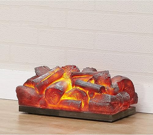 Miniatura 4 de SISWIM Chimenea eléctrica con llama 3D de 13.8 pulgadas, troncos de chimenea eléctricos, mini chimenea, calentador de troncos, 8 W, decoración