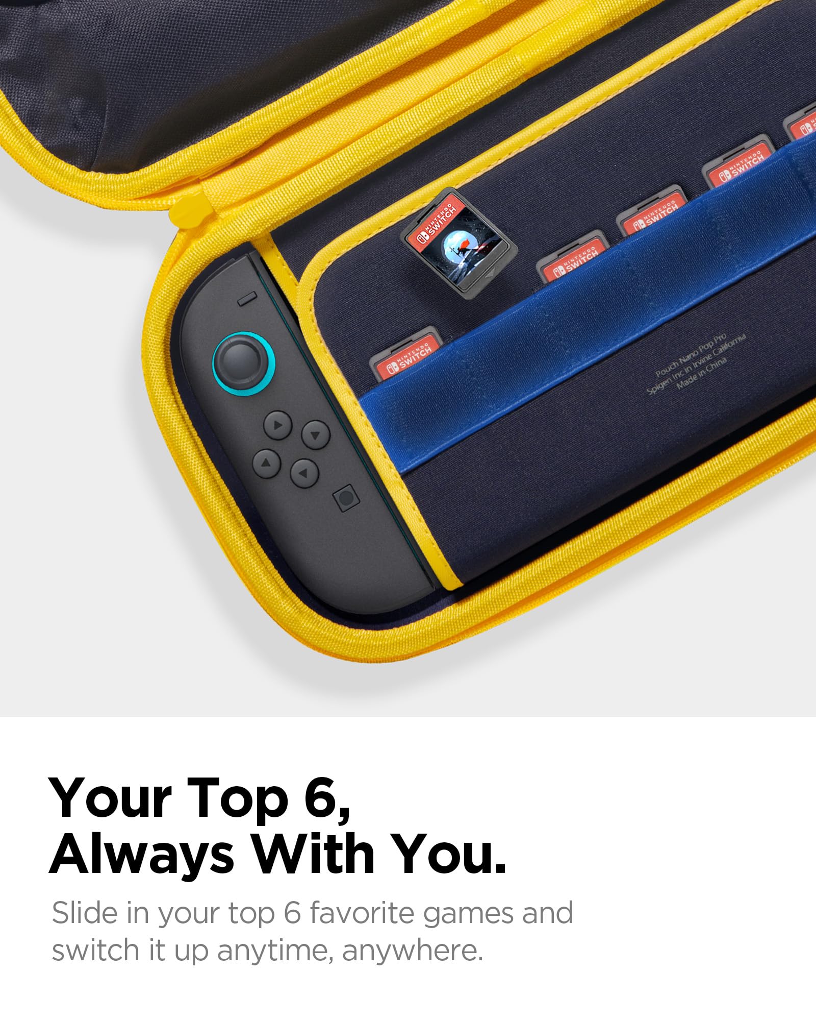 Spigen Nano Pop Pro Etui ochronne kompatybilne z Nintendo Switch 2 2025 twarda torba do przenoszenia z miejscem do przechowywania kart do gier i akcesoriów - Blueberry Navy