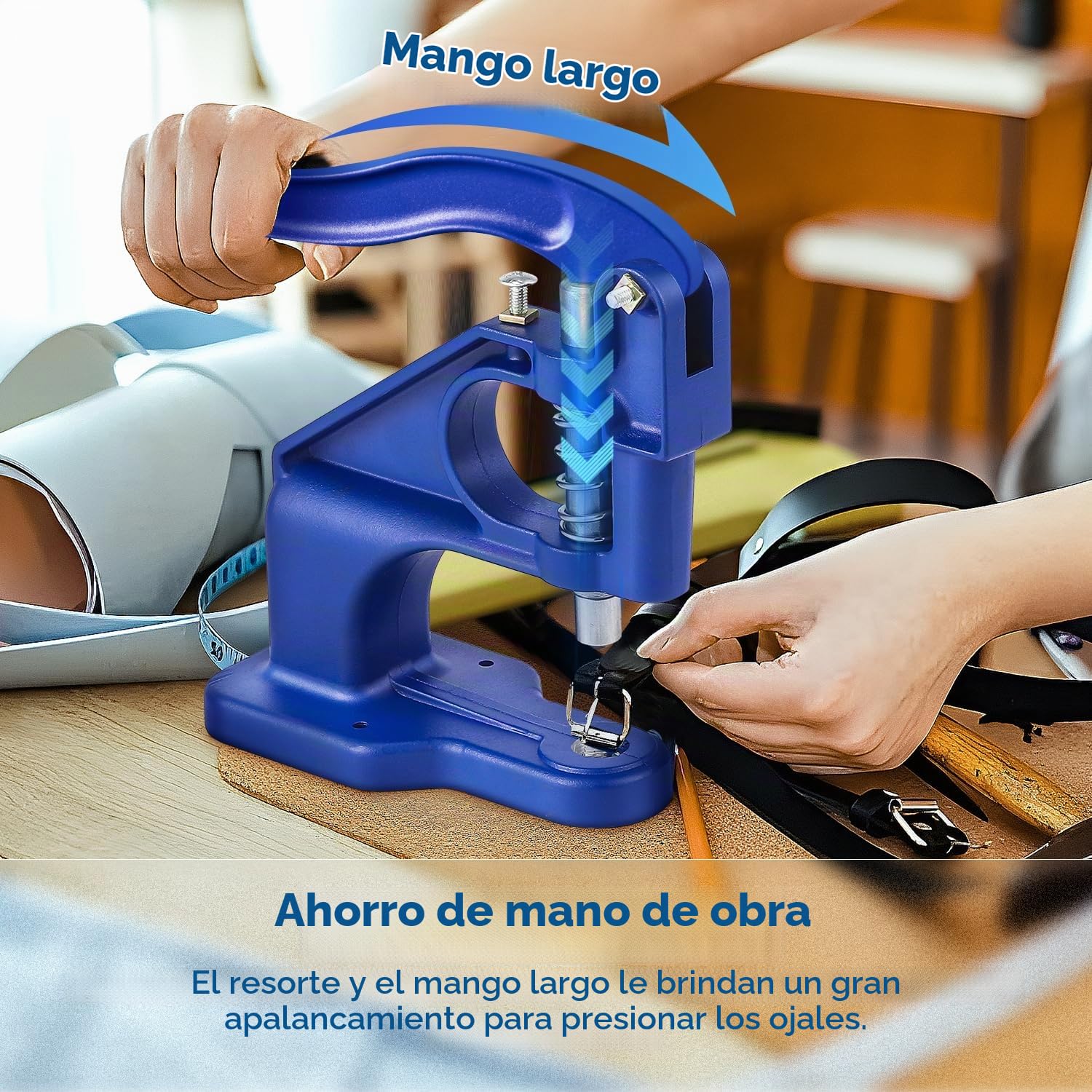 Bonvoisin Máquina Manual De Ojales A Presión, Con 3 Punzones | 1500 Ojales (6/10/12mm), Martillo, Base Metálica, Para Cuero, Jeans, Cartón, Tapetes, Ahorro En Laboratorio