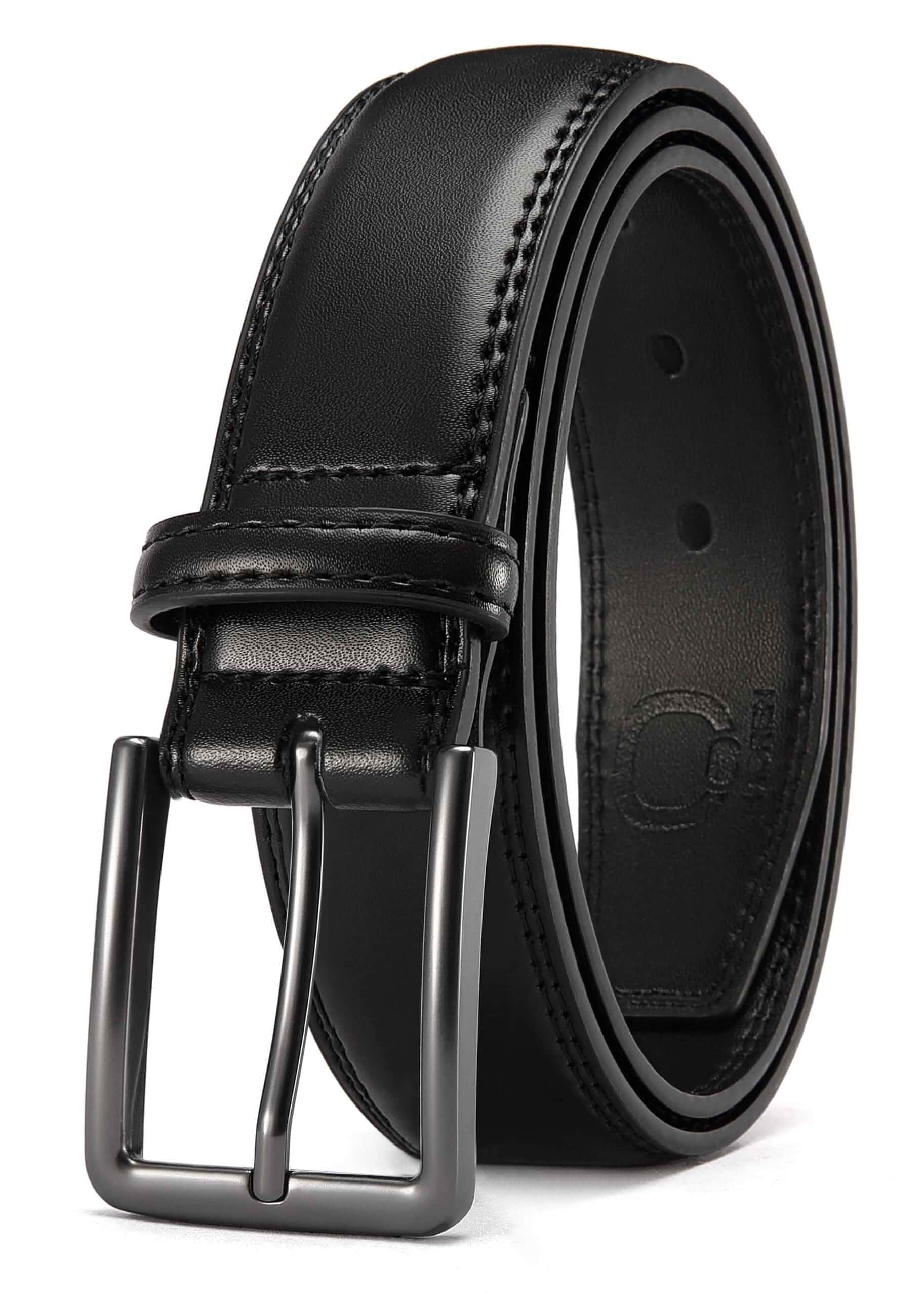 CHAOREN Men's Leather Belt - 1 3/8" Dress Belt for Business & Casual Wear Reinforced Stitching, Classic Style, Comfortable Fit, Gift-Boxed, Pairs with Suits, Slacks and Jeans