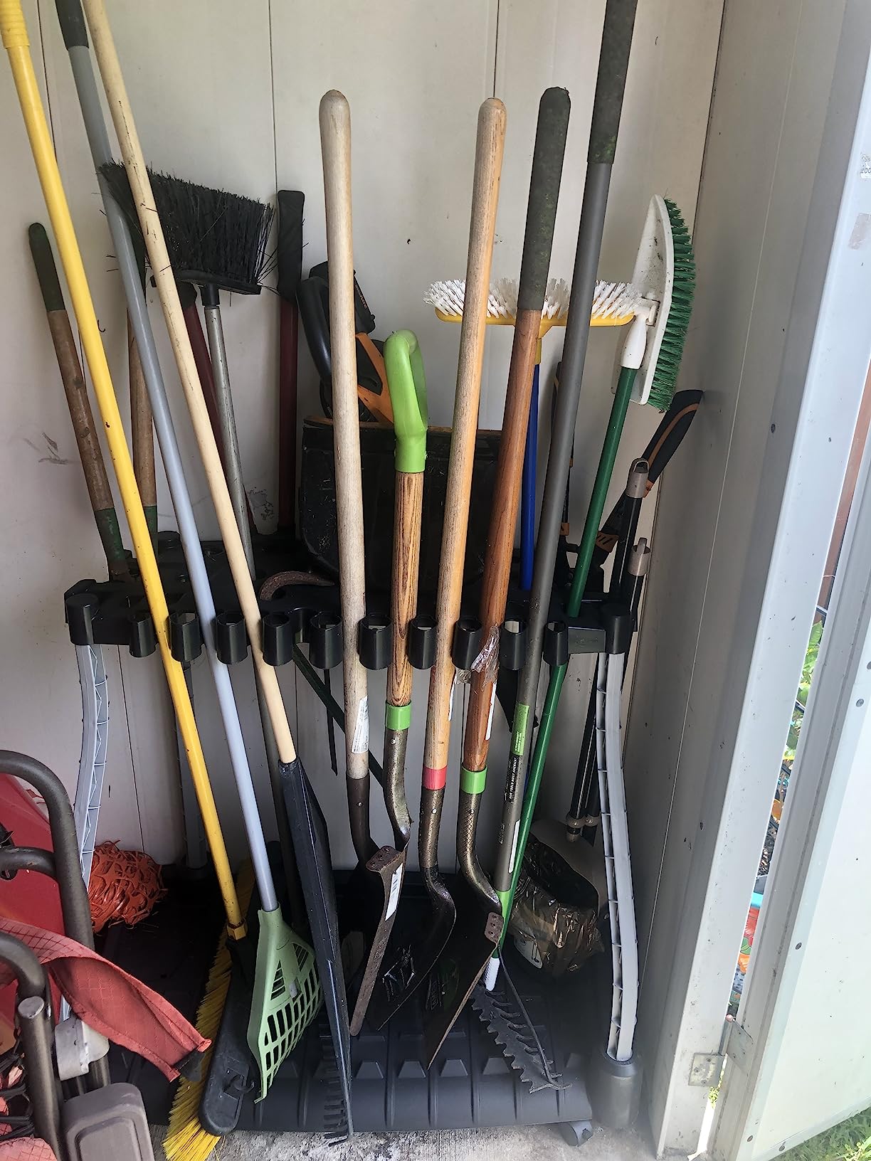 Rubbermaid Garage Corner Tool Tower Rack, Organizes Up To 30 Long