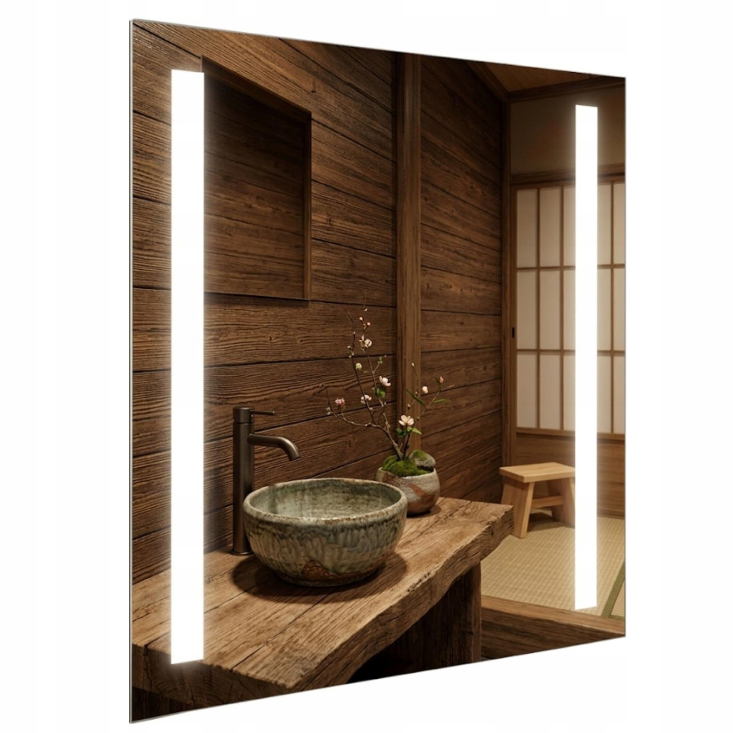 Agritrade AK LED Bathroom Mirror 40x50 cm, Backlit Illuminated Frameless Wall Mounted, 4000K Neutral White, Wall Switch Operated - VIRGO
