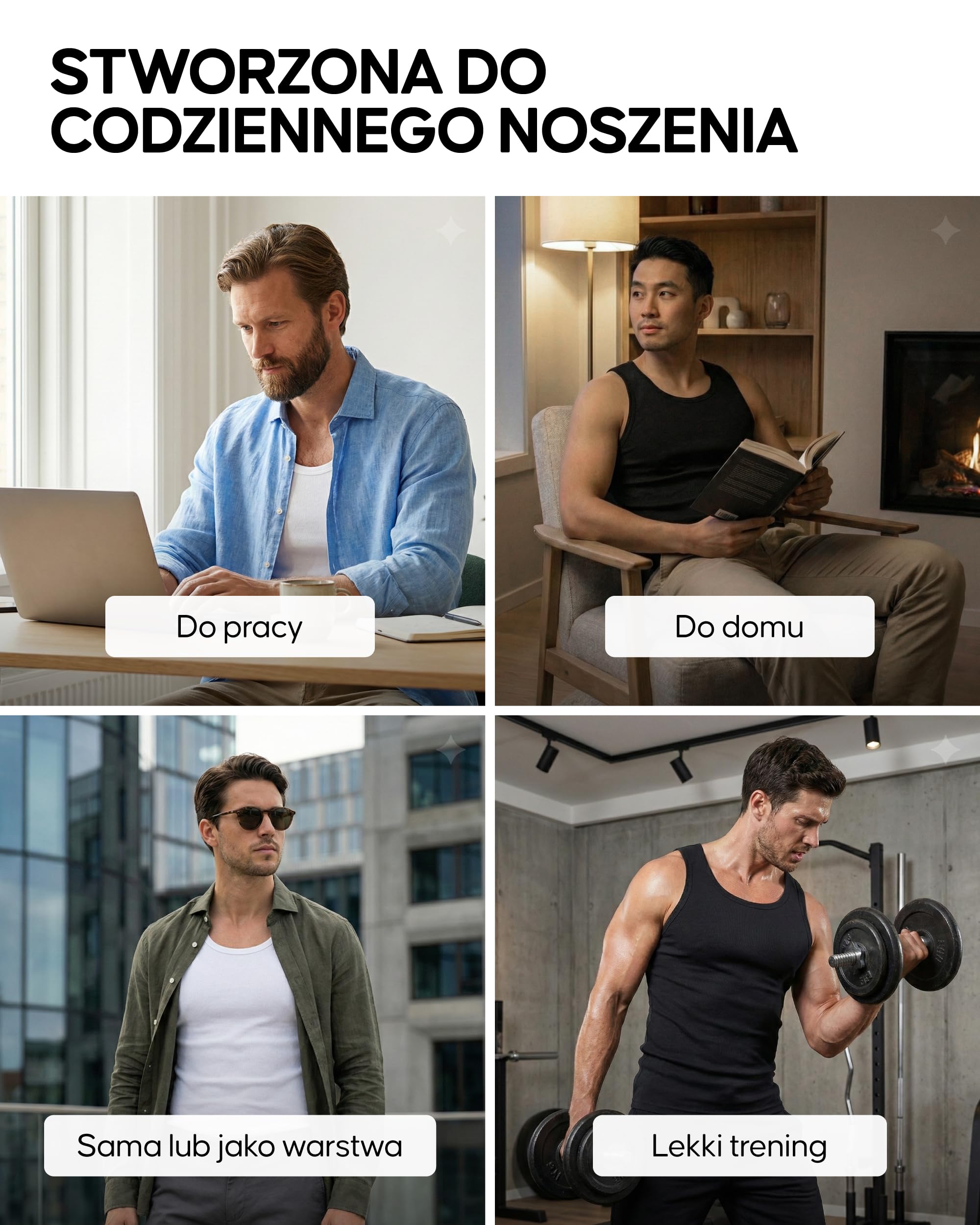 DANISH ENDURANCE Koszulki Męskie, bez Rękawów z 100% Organicznej Bawełny, Podkoszulek na co Dzień, 3-Pak