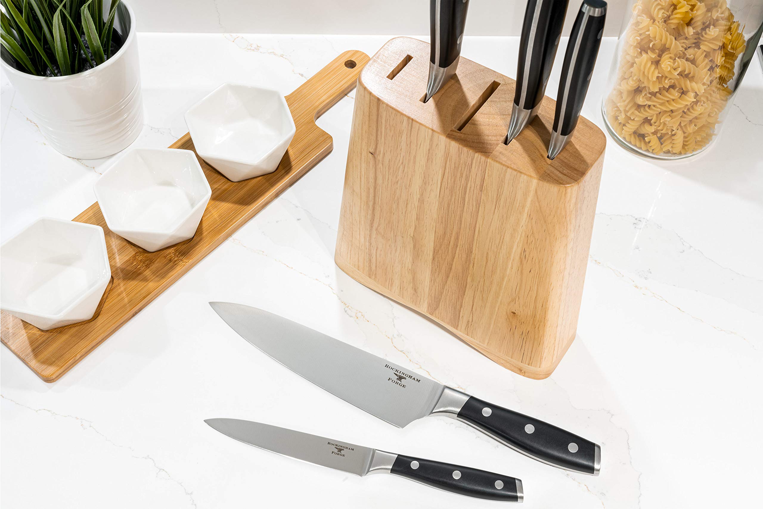 Rockingham Forge Set di coltelli da 6 pezzi 5 coltelli da cucina professionali e 1 ceppo in legno massiccio RF-7090/6B