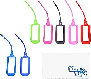 Kare & Kind 7x Silicone Hand Sanitizer Protective Cases (empty) - Soft Smooth Holders for 50 ML Bottles - Comes with Soft ...